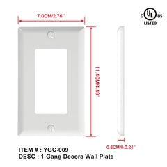 1g white 1 gang decorative wall plate scc-sr-1 $0.69/PC 10PCs+ $0.59/PC B4
