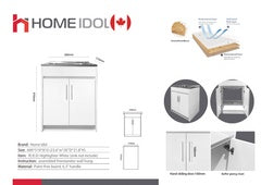 L24/LL24 $249 24" LAUNDRY SINK CABINET WITH STAINLESS STEEL SINK (L24 cabinet + DY28 sink)510*610*810mm 20"X24"X32" A6.5 *Non-Profit First Come First Serve*