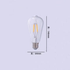 led E27 warm white light bulb filament bulb 2700K 85-220 st64 $2.49/PC B10.5