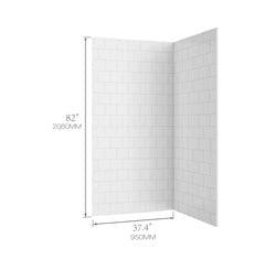 *Discontinued* 2pcs acrylic shower wall small blank panel 37.5"x82" 2pc/set $199/set white A4.5 *Non-Profit First Come First Serve* - Home Idol Vancouver Richmond Surrey