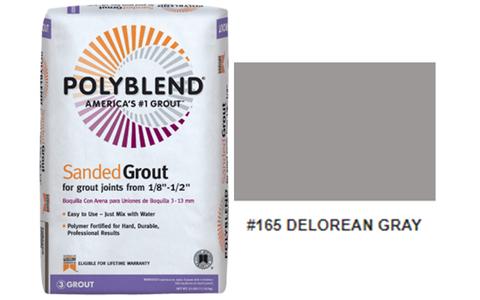 #165 DELOREAN GRAY SANDED GROUT PLUS 25LB  (USAGE: FLOOR TILE) $25.50/BAG (in stock 10-20 pcs)