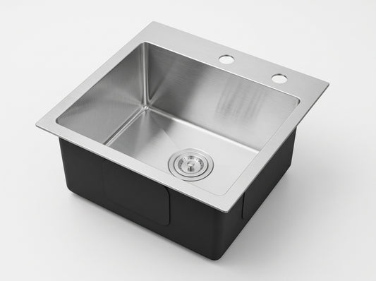 DS2320-R10 handmade single bowl kitchen sink topmount 16 gauged Satin 610x510x250mm (24"x20"x10") interior 560x458x250mm (22"x18"x10") *DRAINS INCLUDED* $109 A7.5