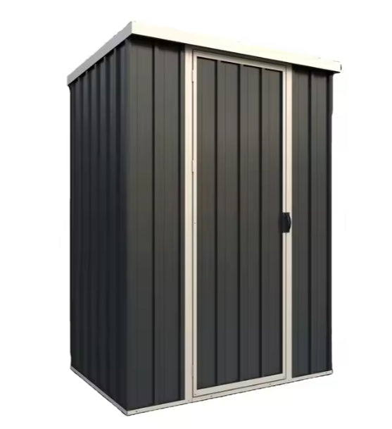 METAL SHED EF0403 DARK GREY 89.5x117x162cm With 0.25mm colorboards 0.5mm colorboards steel frame, single swing door $199
