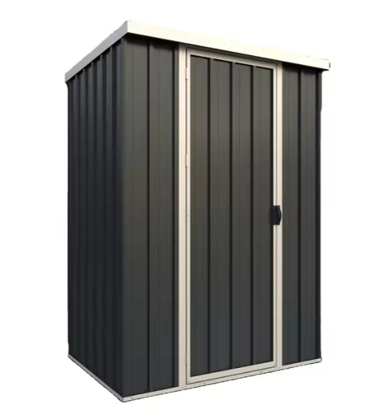 METAL SHED EF0403 DARK GREY 89.5x117x162cm With 0.25mm colorboards 0.5mm colorboards steel frame, single swing door $199