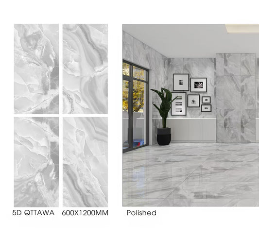 5D Ottawa 24"x48" Full Polished Porcelain Tile Wall/Floor 3pcs/24sf/box $1.49/SF 2000SF+ $1.29/SF A1