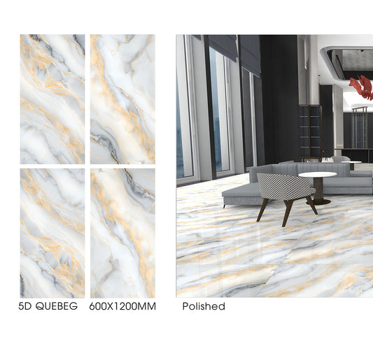 5D Quebec 24"x48" Full Polished Porcelain Tile Wall/Floor 3pcs/24sf/box $1.49/SF 2000SF+ $1.29/SF A1
