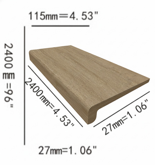 September Stairnose  2400x115x27mm 4.5"x1"x8ft $19.50/pc