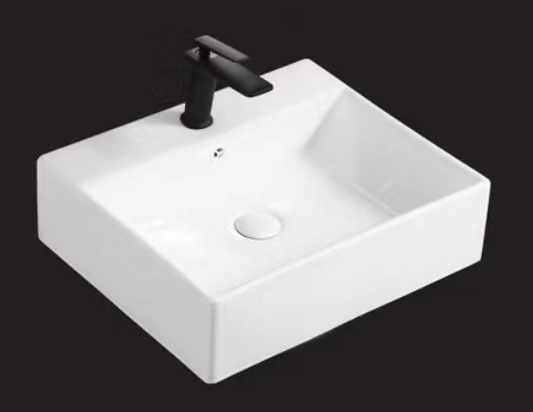 *Discontinued* SN-207 art basin square bathroom sink topmount sink with single faucet hole 510x450x150mm = 20"x18"x6" $39