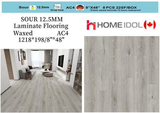 SOUR 12.5mm Laminate Floor LG2106  AC4 Waxed (72 hours water resistant) 198x1210mm 8"x48" 22sf/box $1.09/sf