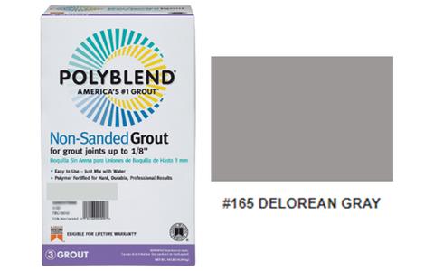 #165 DELOREAN GRAY NON SANDED GROUT PLUS 10LB  (USAGE: WALL TILE) $23.00/BAG (in stock 10-20pcs)