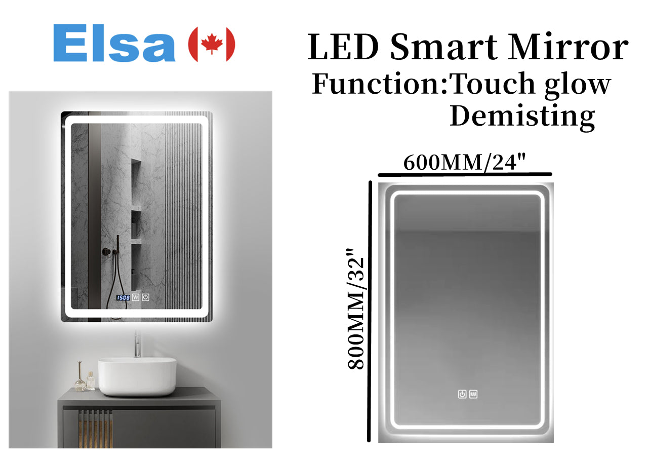 Led mirror fog resitance Bathroom led Vanity Mirror touch switch cool white 60x80cm 24"x32" led mirror $79