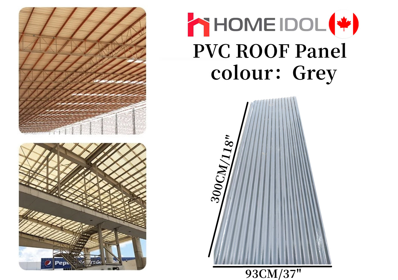 PVC grey roof tile wave roof panel 37"X118" 3000mmx930mm $39/PC