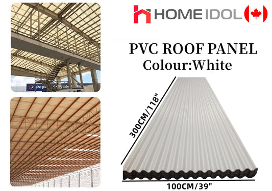 *discontinued*PVC white roof tile wave roof panel 118"X39" 3000mmx1000mm 39/PC