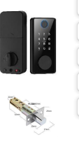Basic 705-black-Standard Intelligent Lock Smart lock unlock method: Card+Fingerprint+Password+Mechanical key with mortise label $99