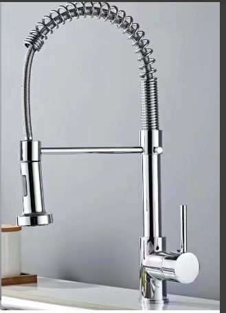 FA2028-ED BRASS CHROME SUS 201 WITH 2 HOSE KITHCEN FAUCET $69