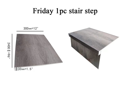 vinyl friday wpc big stair nose stair tread wide 2400x300x20mm (95"H x 12"W x1.5"D) 8 feet long $39/pc