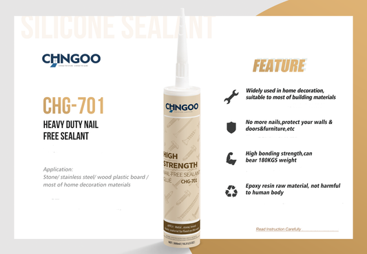 Common nail-free glue silicone sealant Beige CHG-701(PL500) 300ML $3.99