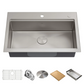 All-in-one dualmount handmade kitchen sink DS1219-R10 topmount single bowl 16 gauged 840x510x228mm (33"x20"x9")  $199/PC