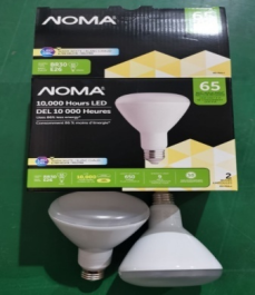 NOMA LED GLOBE BR30 65W WARM WHITE 2700K 2PCS/BOX $6/BOX