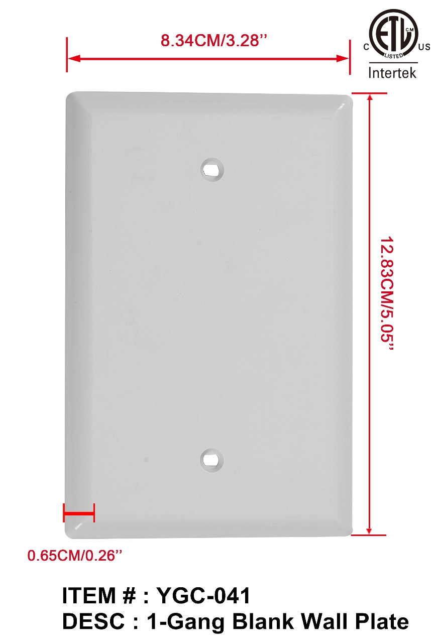 blank plate 1g wall plate  scc-c $1.35/pc***