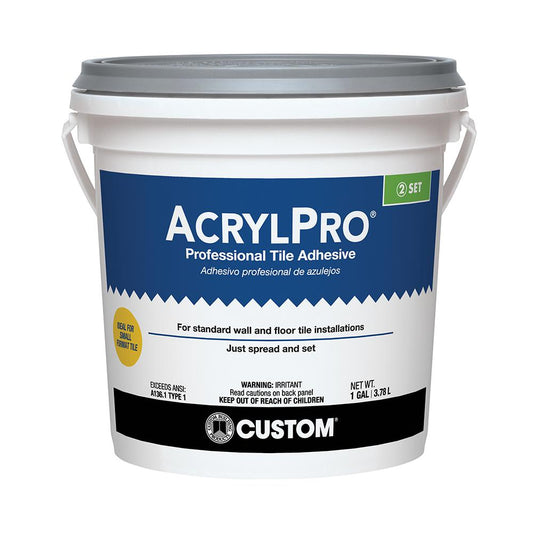 CARL40001-2 ACRYLPRO CERAMIC TILE ADHESIVE 1G (COVER 60SF WALL TILE ONLY) $26/BUCKET (in stock 20-30pcs)