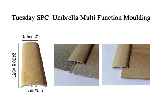 vinyl tuesday wpc umbrella multi purpose moulding 2400x50x7mm (95"H* 2"W  * 7mm d) 8 feet long $6/pc